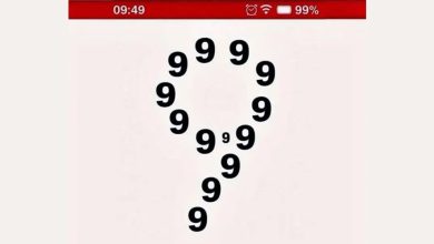 آزمون شناسایی تعداد اعداد 9