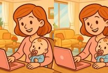 سوال تصویری تفاوت های مادر و نوزاد